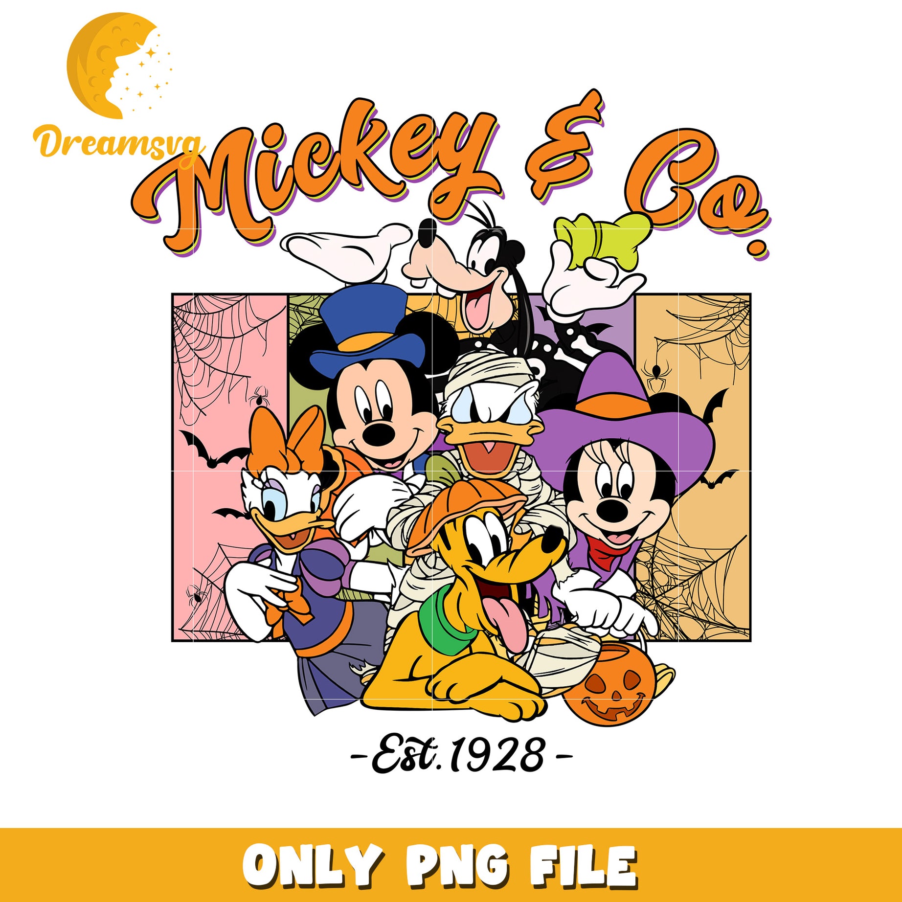 Mickey and co png, halloween cartoon png, halloween characters png