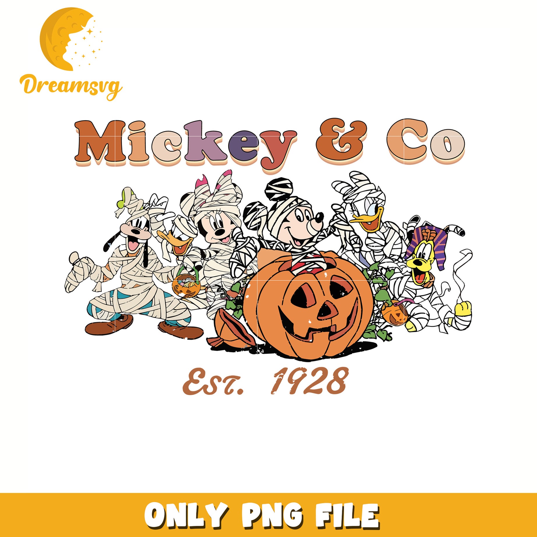 Mickey and co png, halloween decor png, halloween characters png