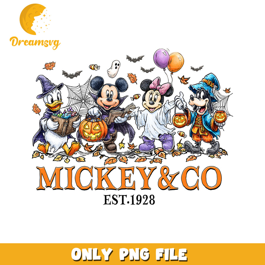 Mickey and co png, halloween toys png, halloween characters png