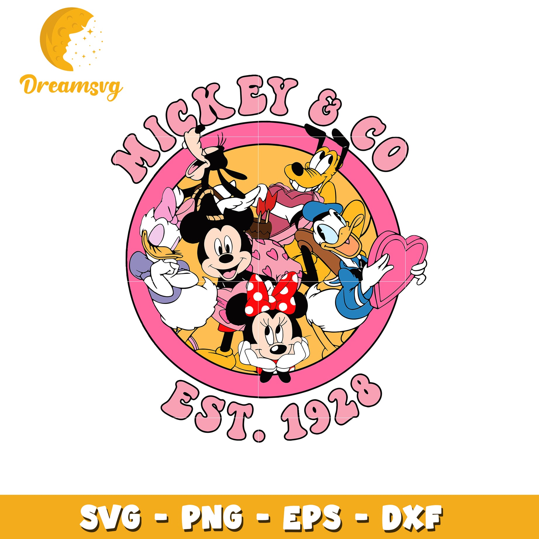 Mickey and co svg, disney cartoons svg, mickey mouse svg
