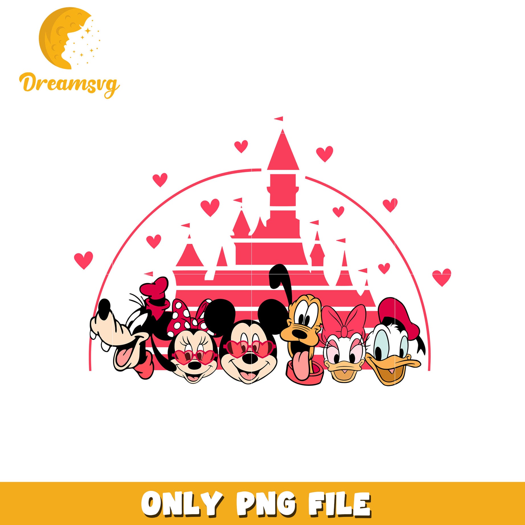 Mickey and friends disney castle png, disney png, valentine png