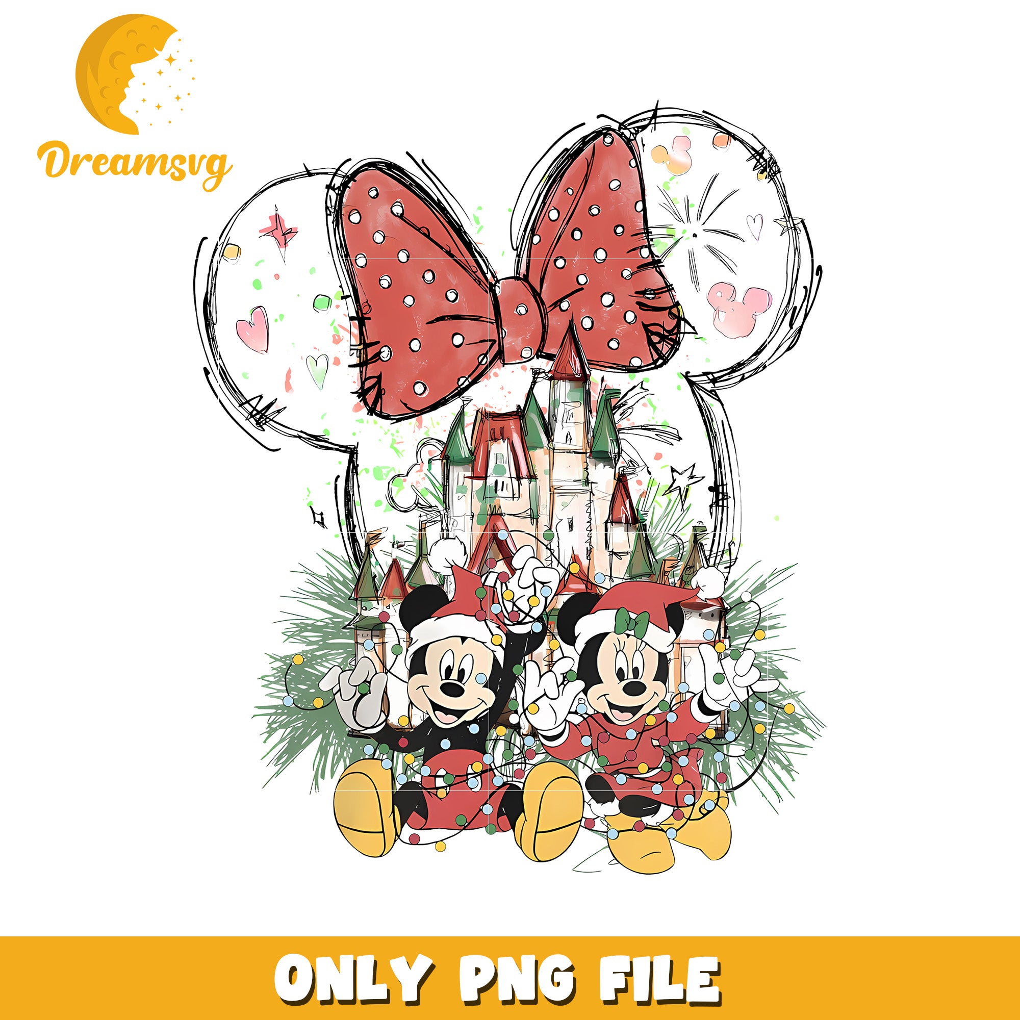 Mickey and minnie christmas png, christmas decor png, disney lovely png