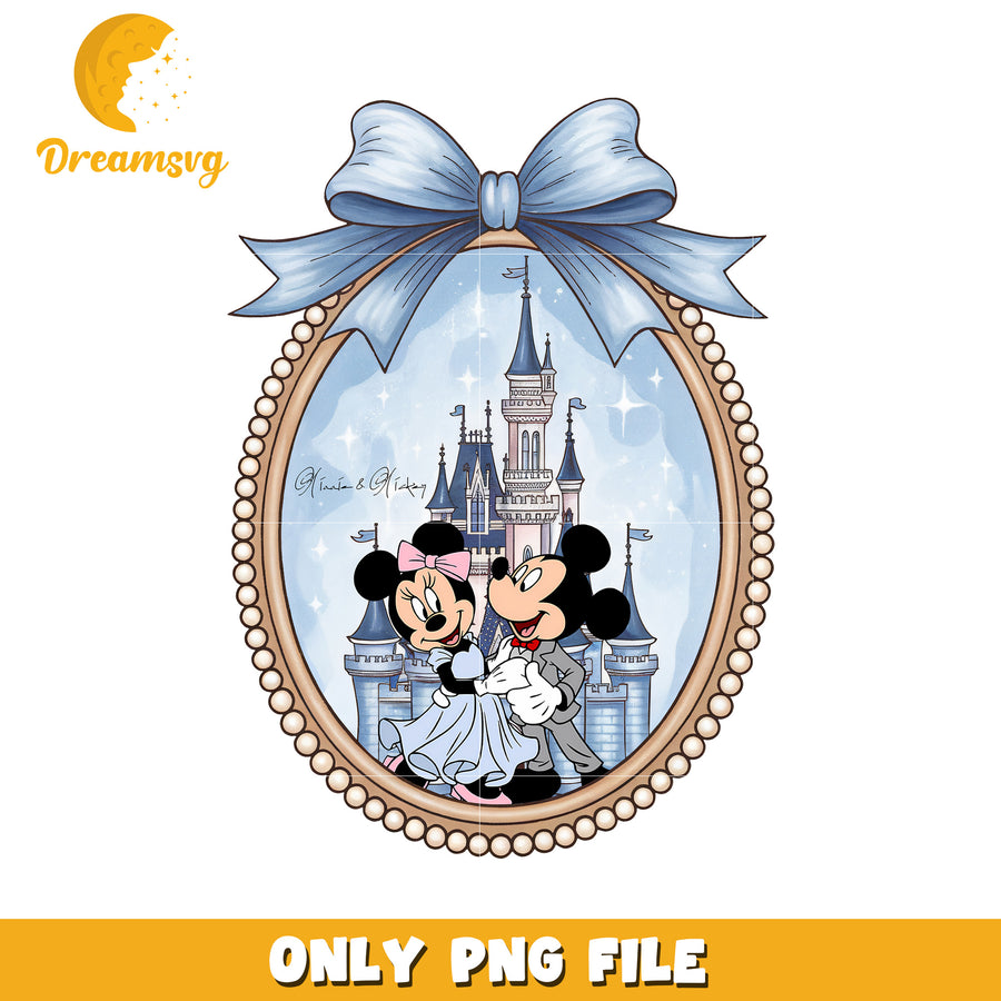Mickey and minnie picture frame with bowtie png, mickey friends png, disneyland png