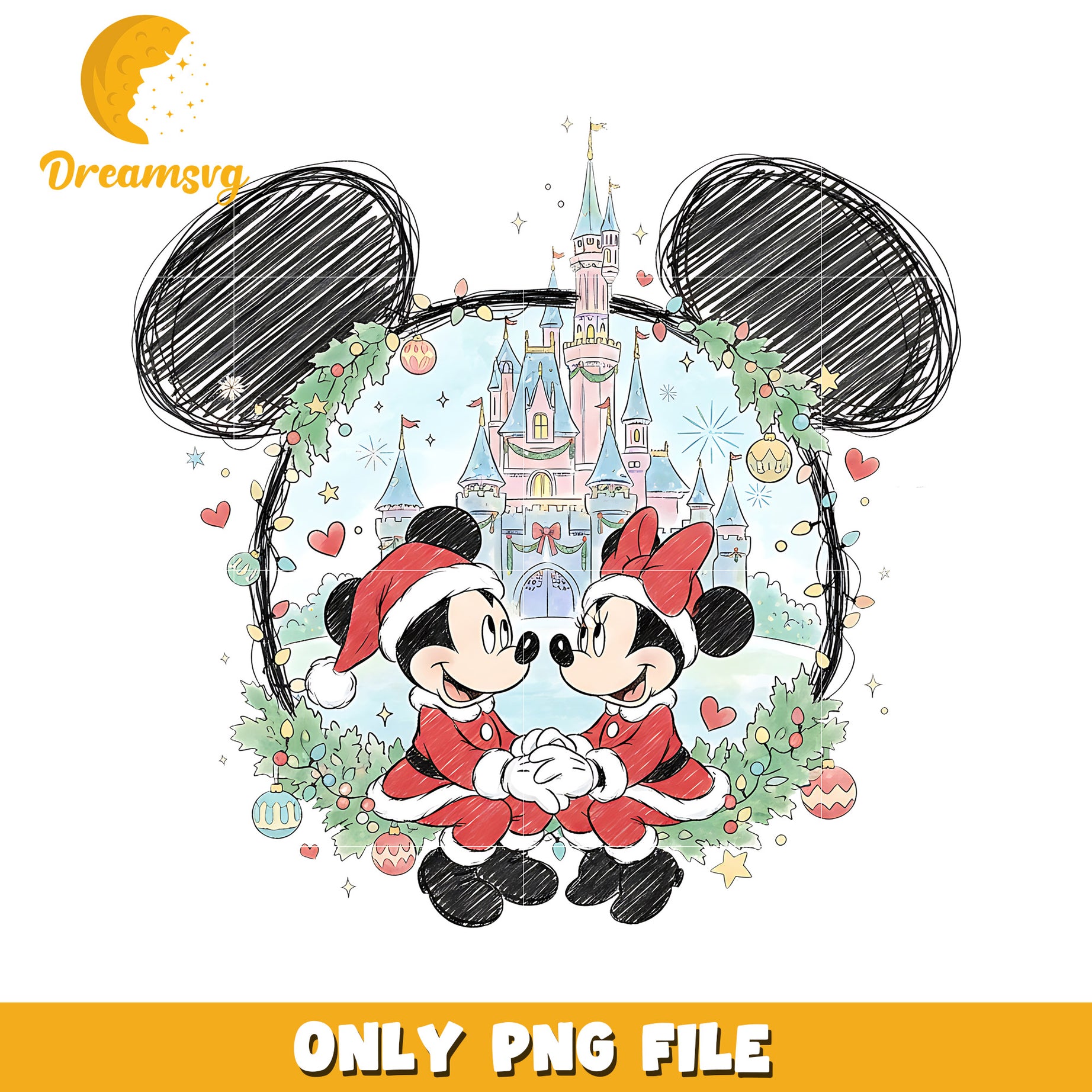 Mickey and minnie png, christmas​​​ season png, disney png
