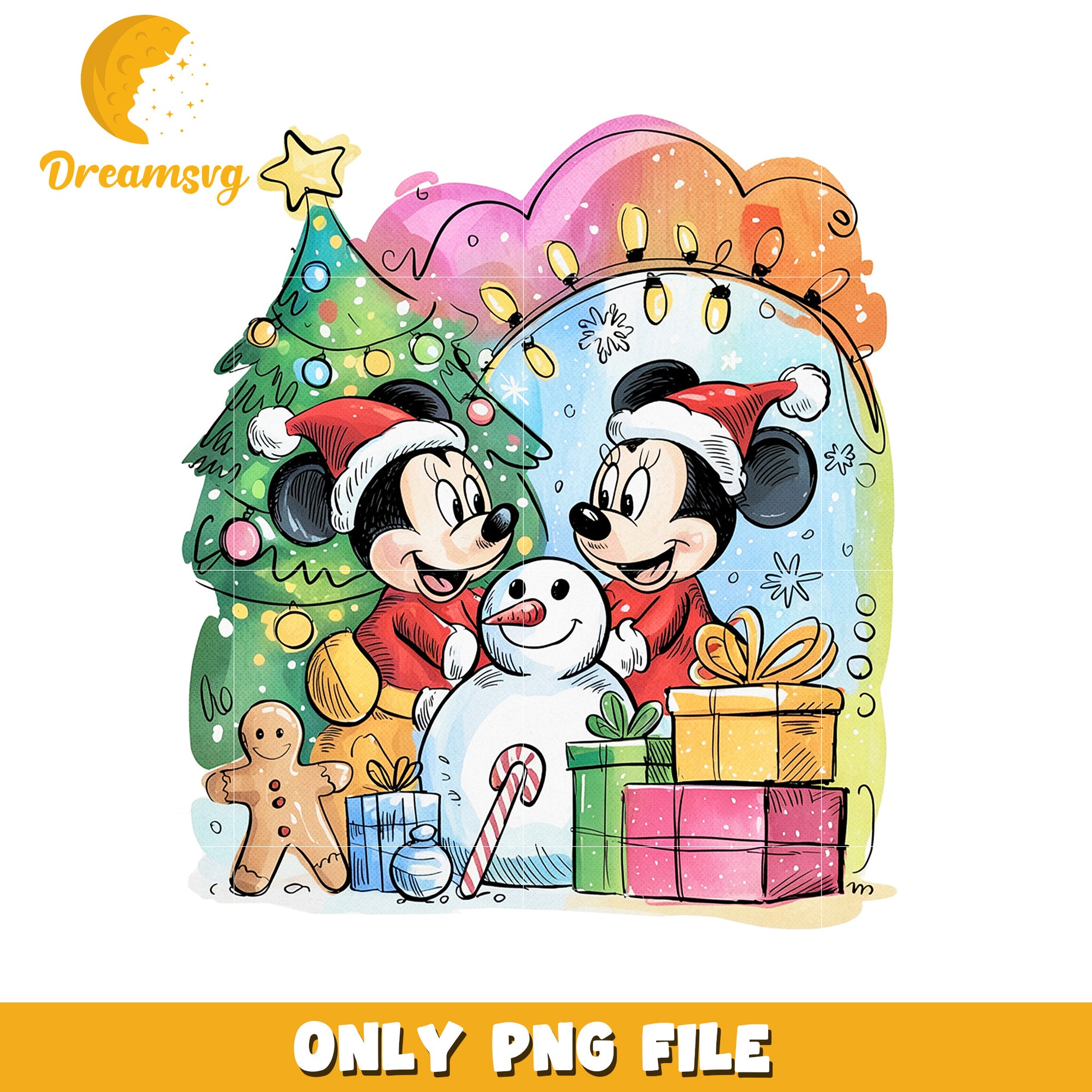 Mickey and minnie png, merry christmas​ png, christmas bell png
