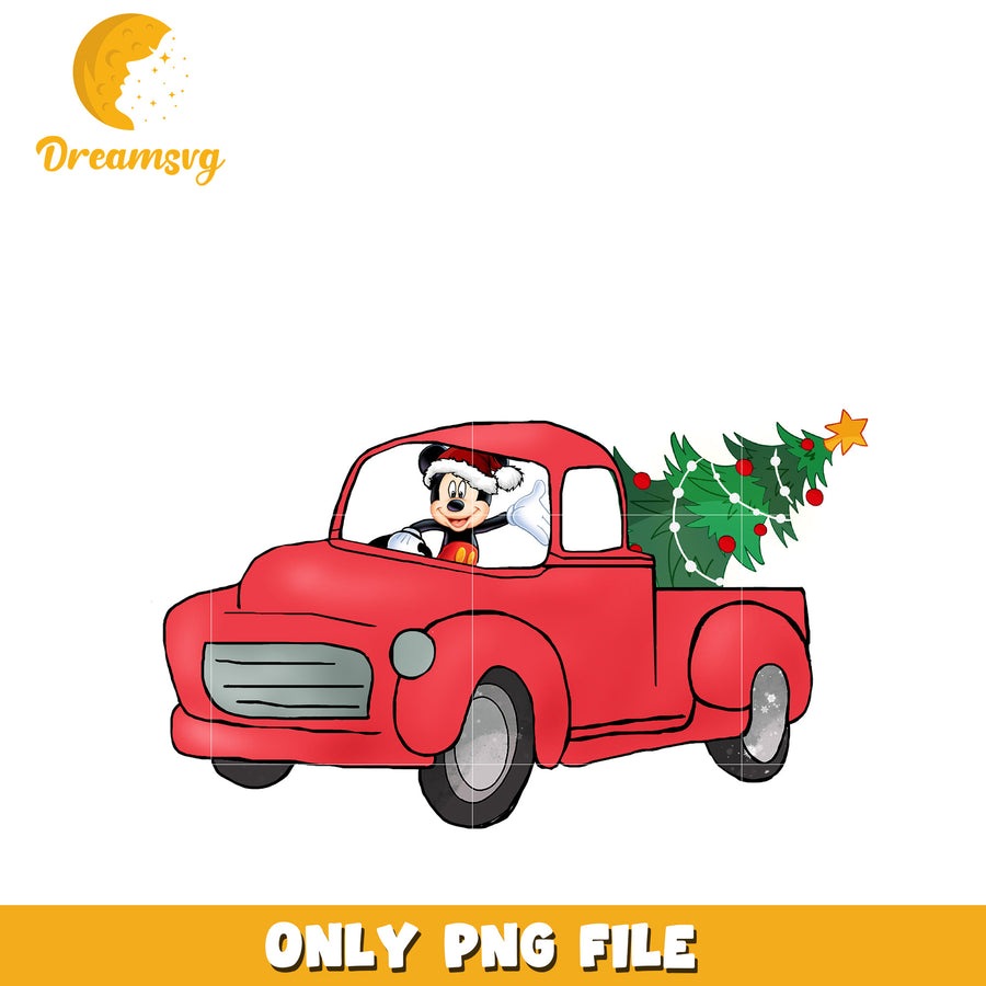 Mickey and truck png, disney joy png, christmas vibes png