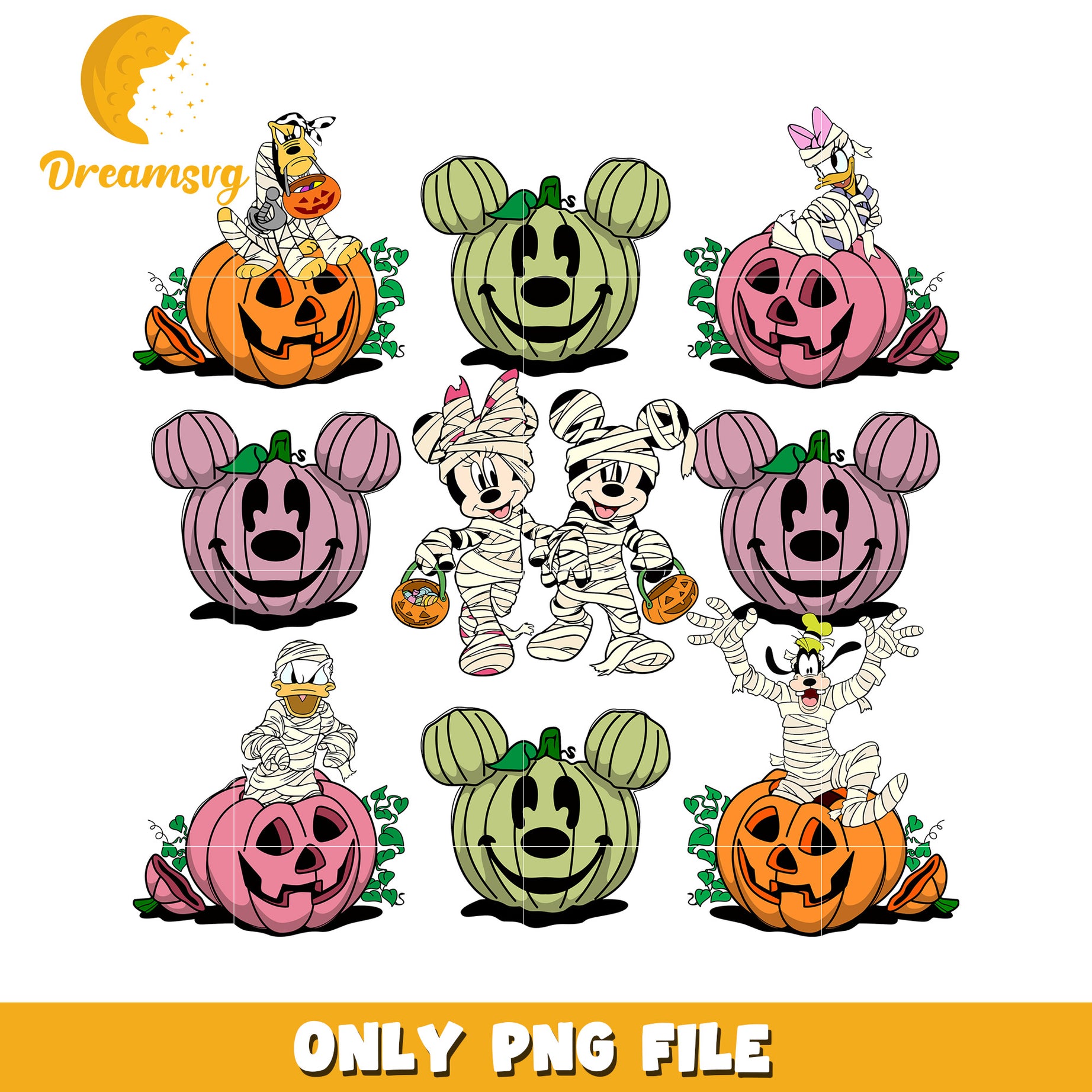 Mickey and winnie design png, halloween costumes png, halloween movies png
