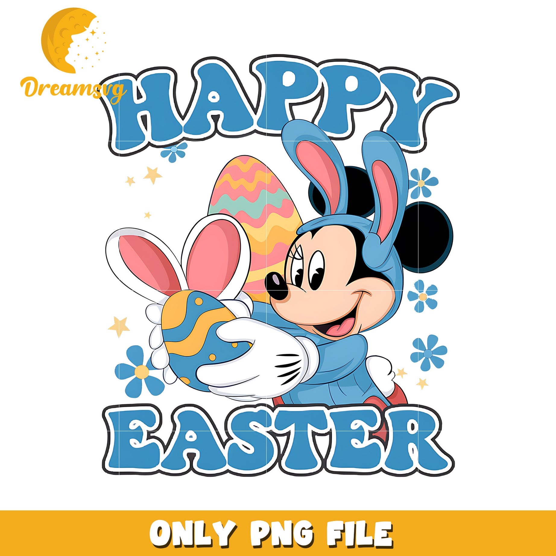Mickey bunny happy easter png, easter day png, easter bunny png