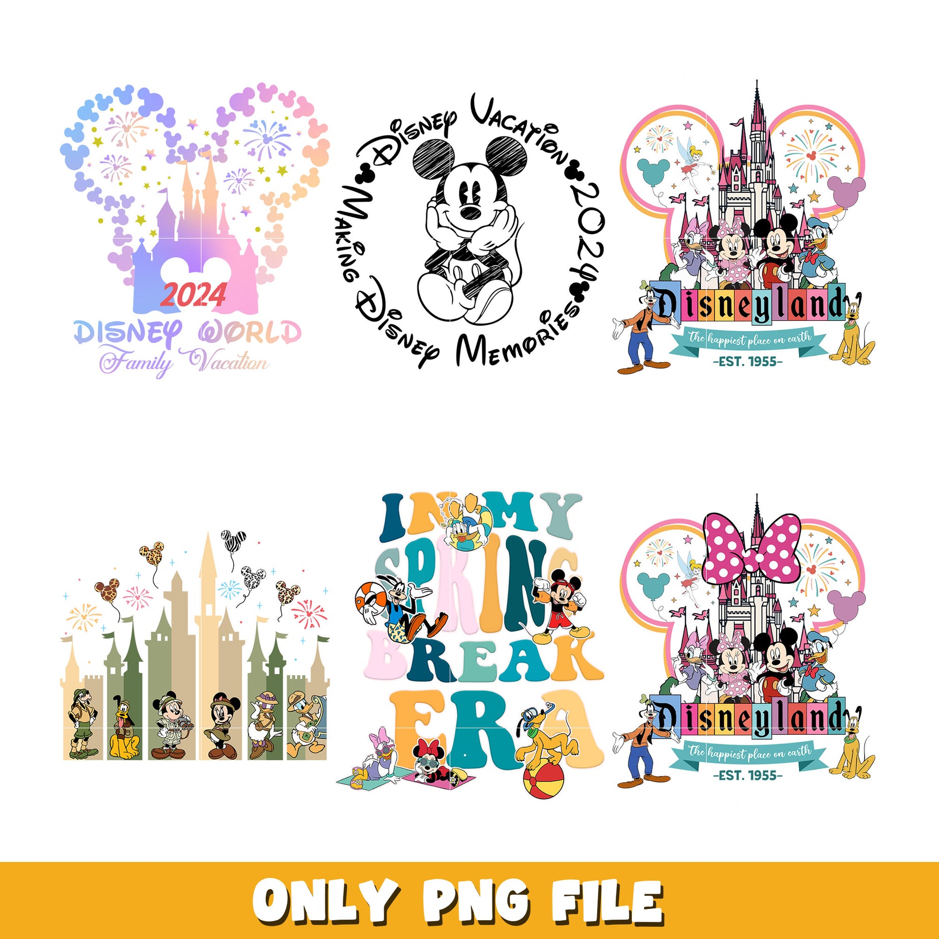 Mickey castle disney world bundle png, Disney cartoon png, Digital download 