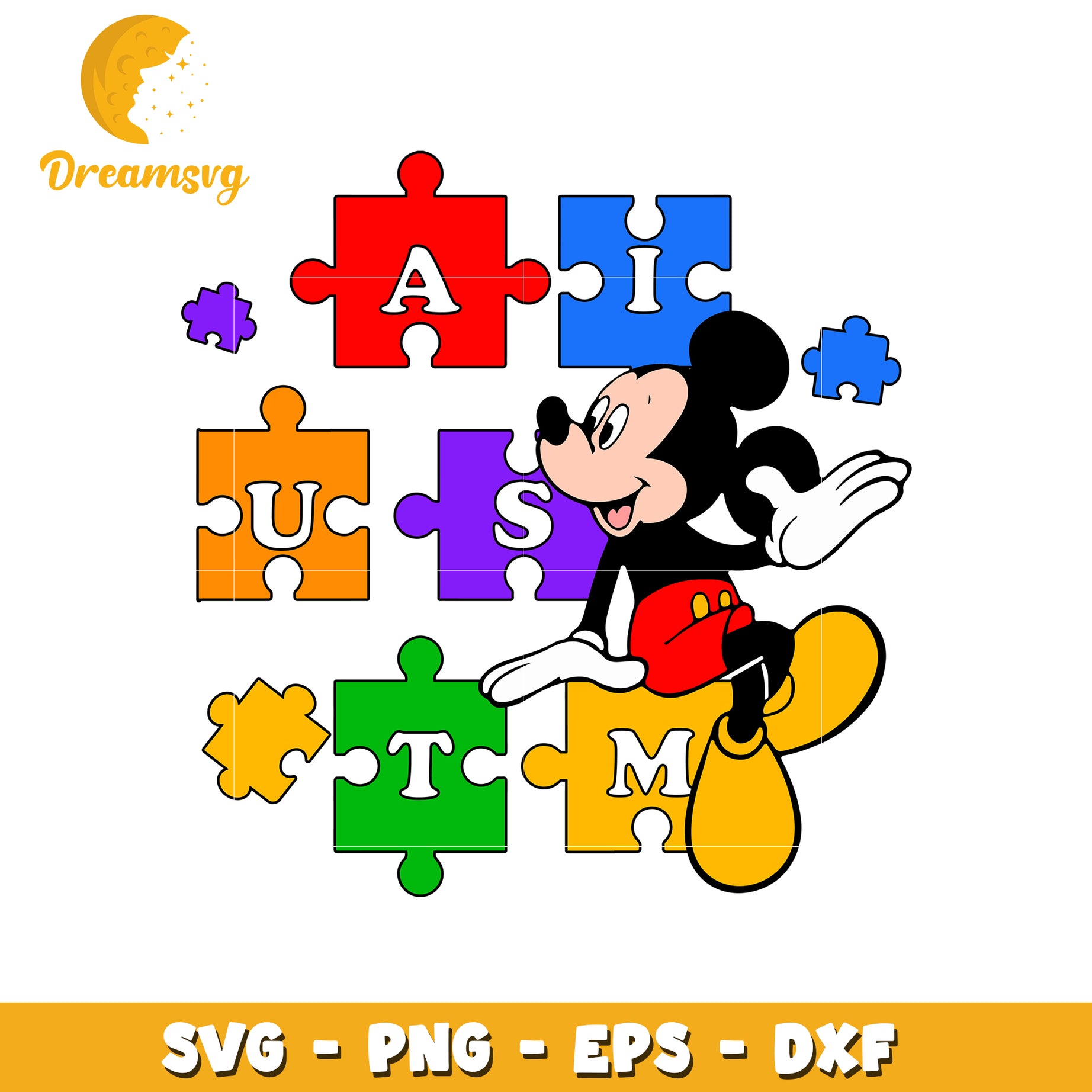 Mickey character autism awareness svg, autism awareness svg, cartoon svg