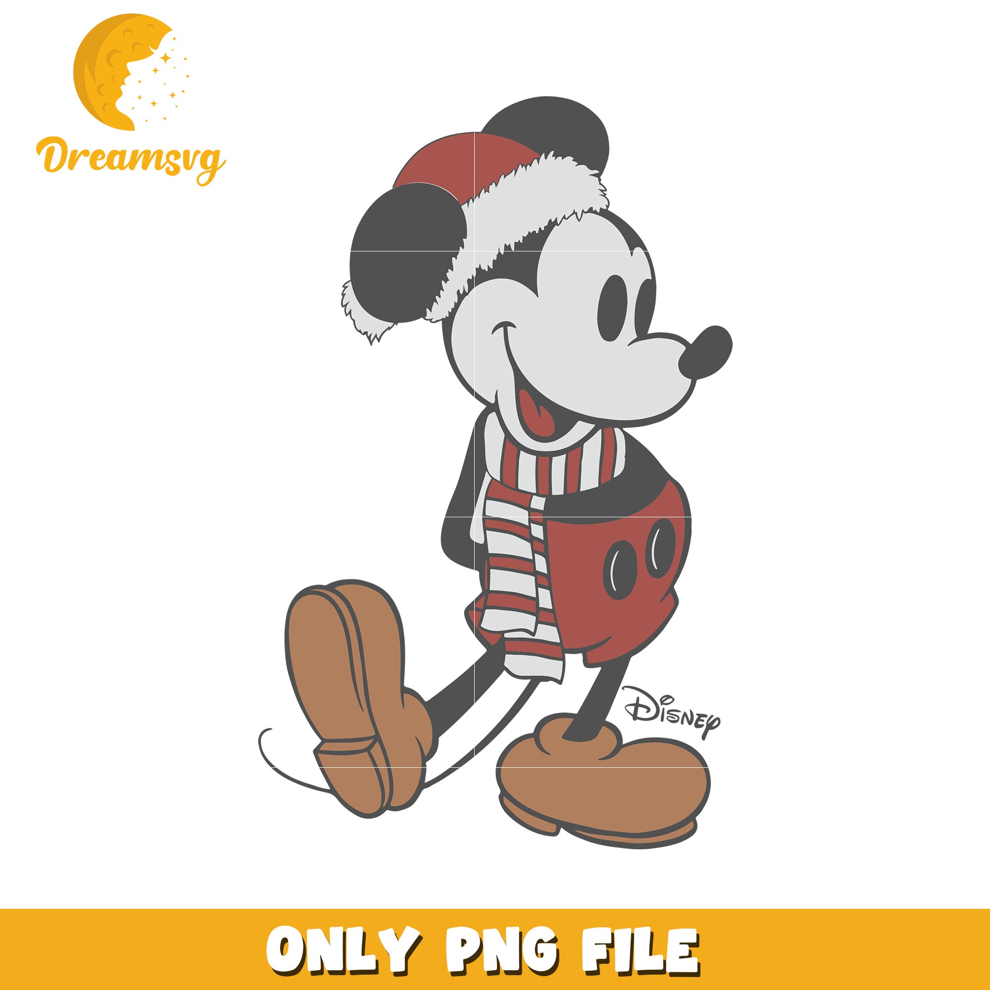 Mickey christmas design png, christmas decor png, disney cute png