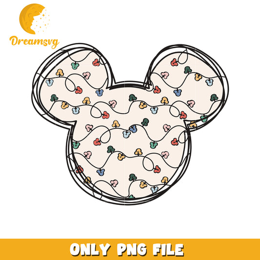 Mickey christmas lights png, spirit christmas png, disney characters png