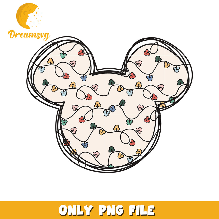 Mickey christmas lights png, spirit christmas png, disney characters png