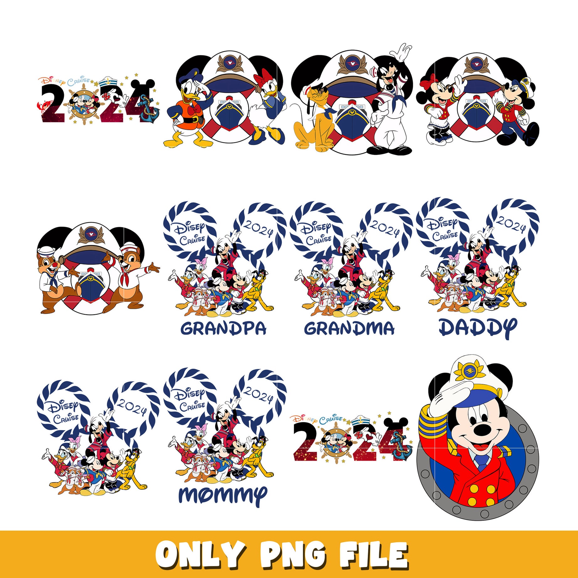 2024 Cruise Trip bundle png, Disney cartoon png, Digital download 