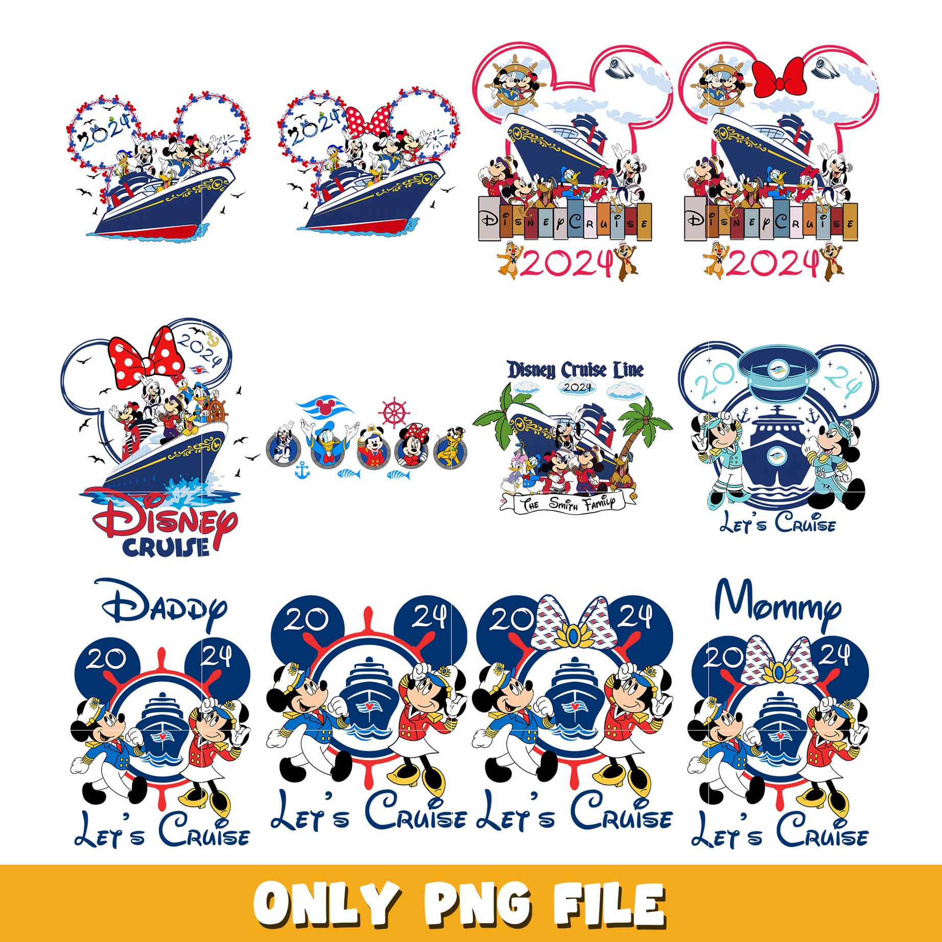 Minnie and friends disney cruise bundle png, Disney cartoon png, Digital download  