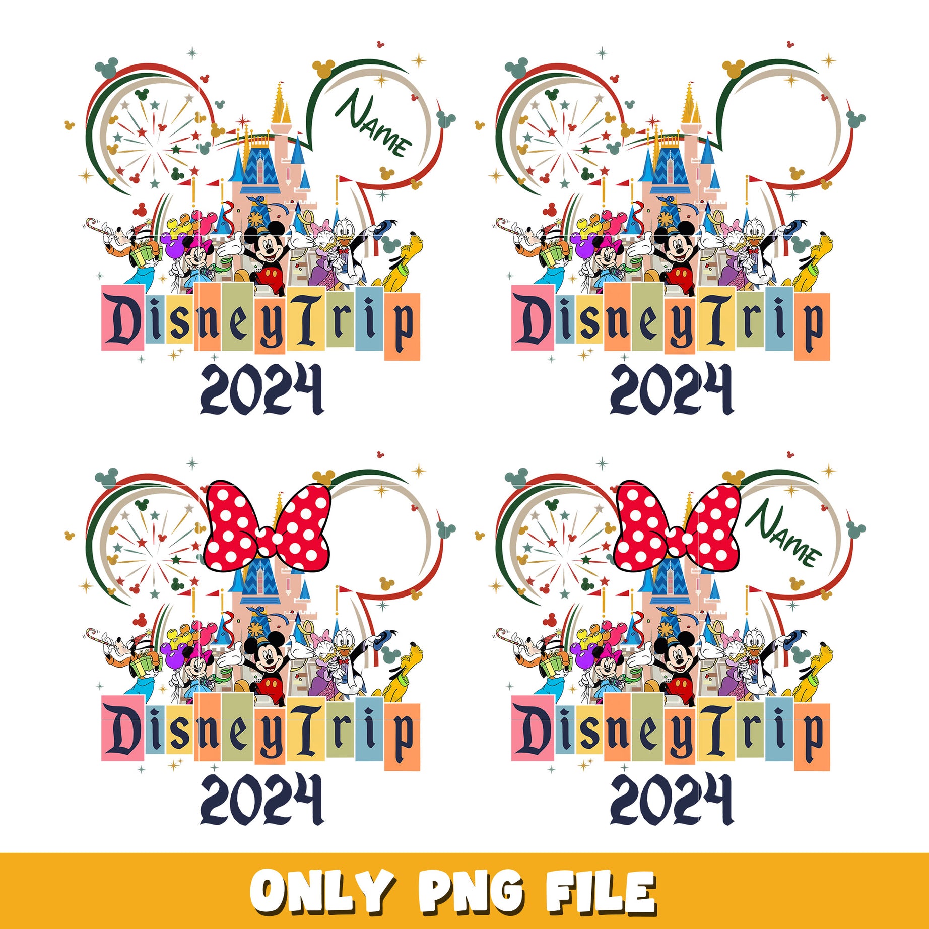Mickey disneytrip 2024 embroidery bundle png, Disney cartoon png