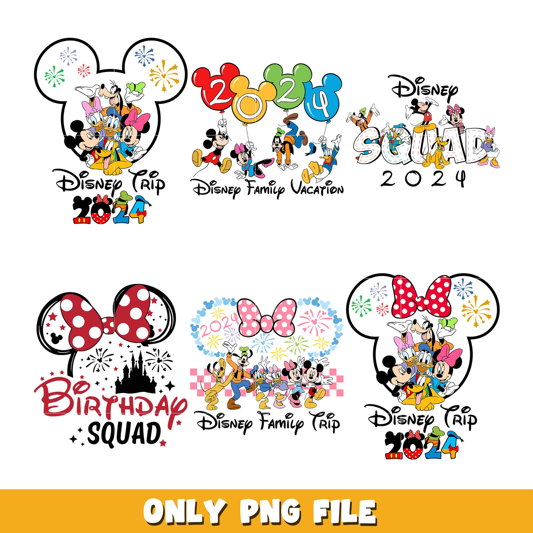 Disney Family Trip bundle png, Disney cartoon png, Digital download 