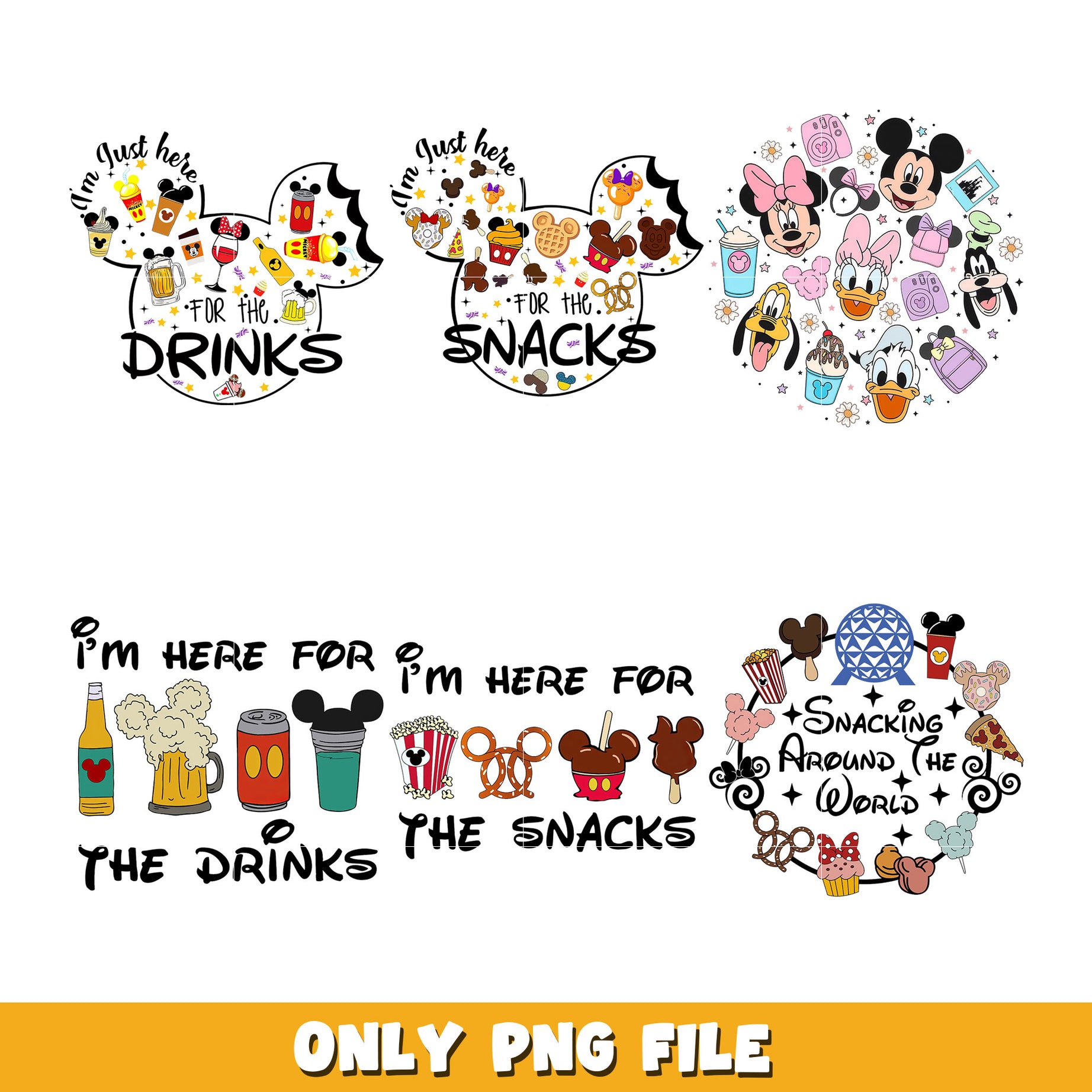 Mickey for the drinks bundle png, Disney cartoon png, Digital download 