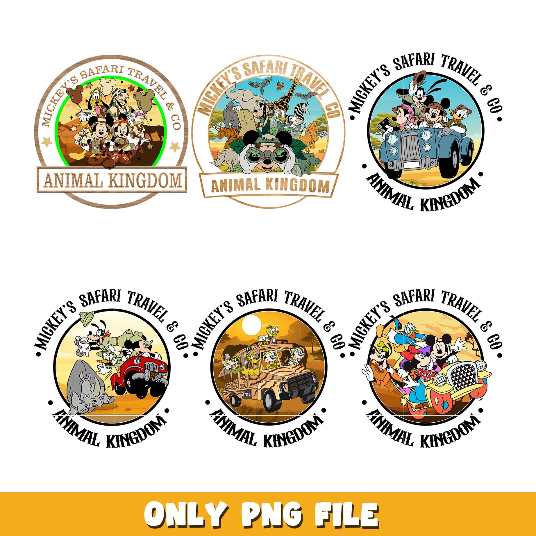 Mickey friends animal kingdom embroidery bundle png, Disney cartoon png, Digital download 