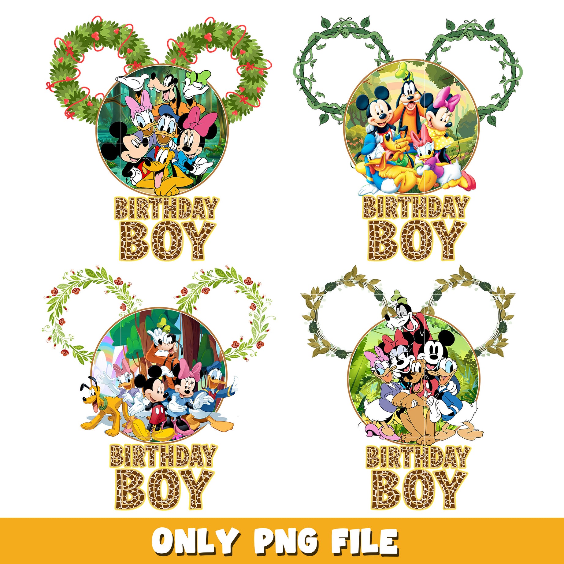 Mickey friends birthday boy bundle png, Disney cartoon png, Digital download  