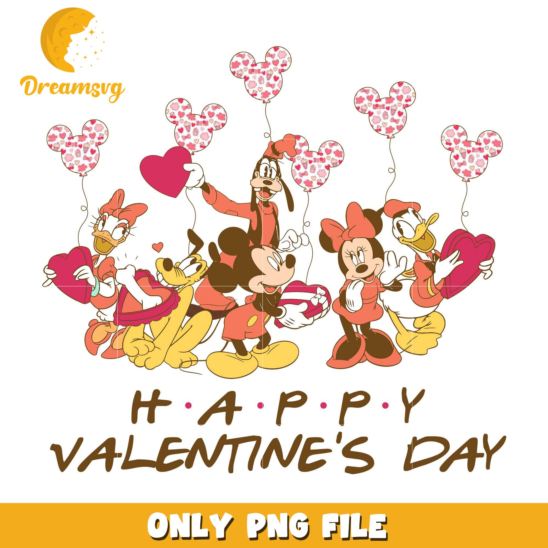 Mickey friends happy valentine's day png, valentine png