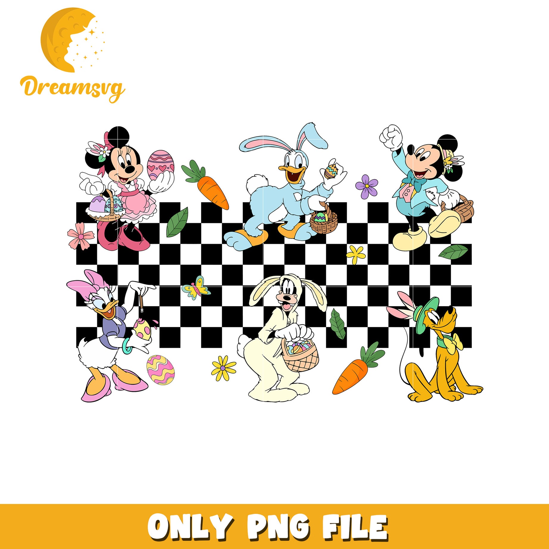 Mickey friends outfits on easter day png, easter day png, disney png