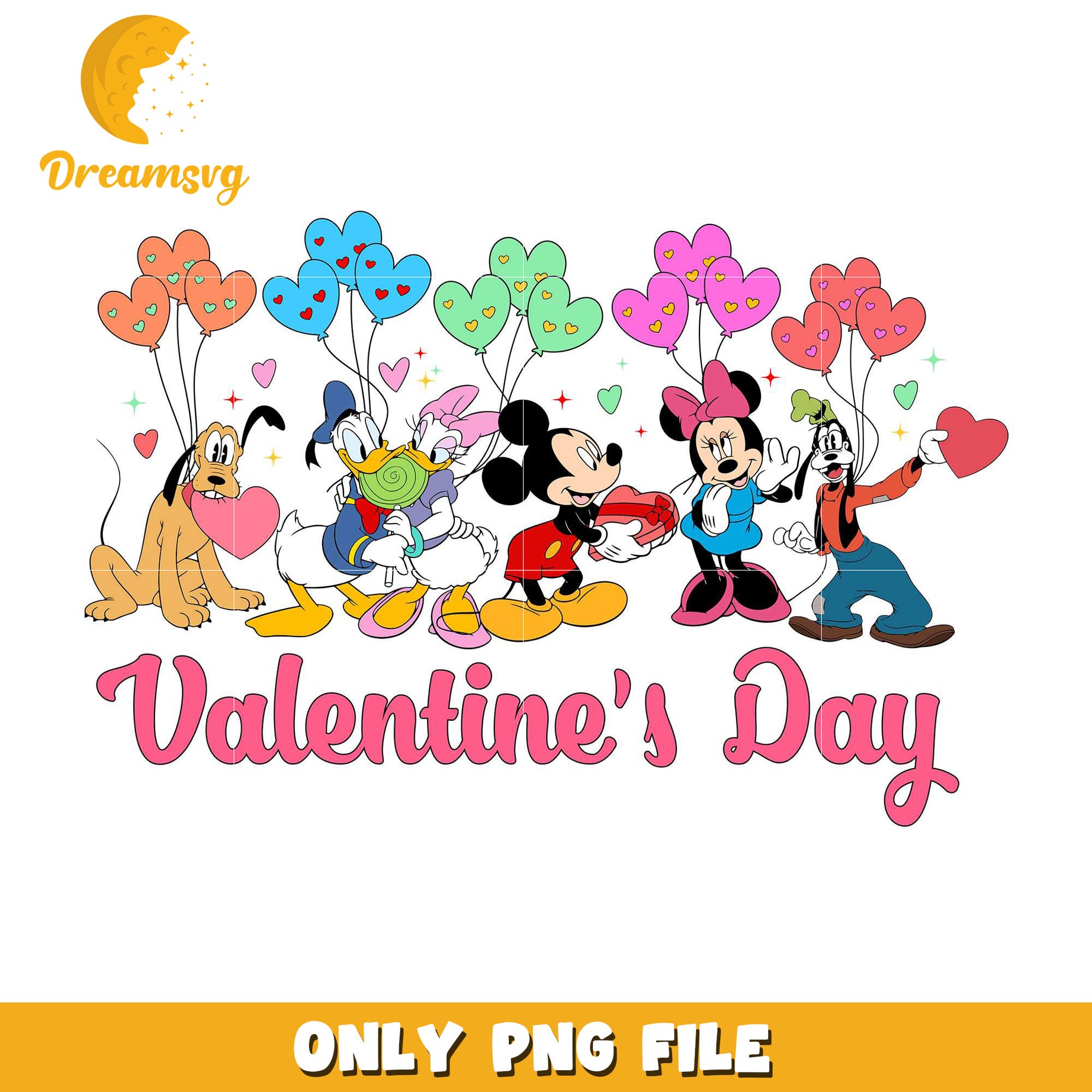Mickey friends valentine's day png, mickey png, valentine's day png