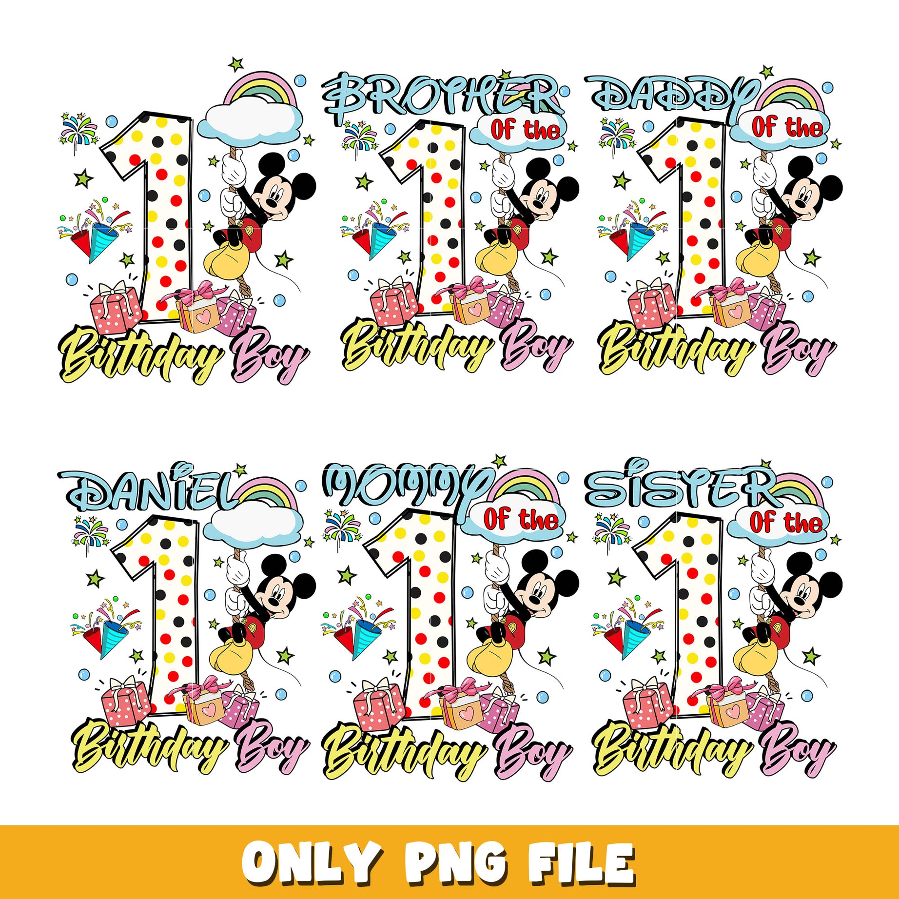 Mickey it's birthday boy bundle png, Disney cartoon png, Digital download 