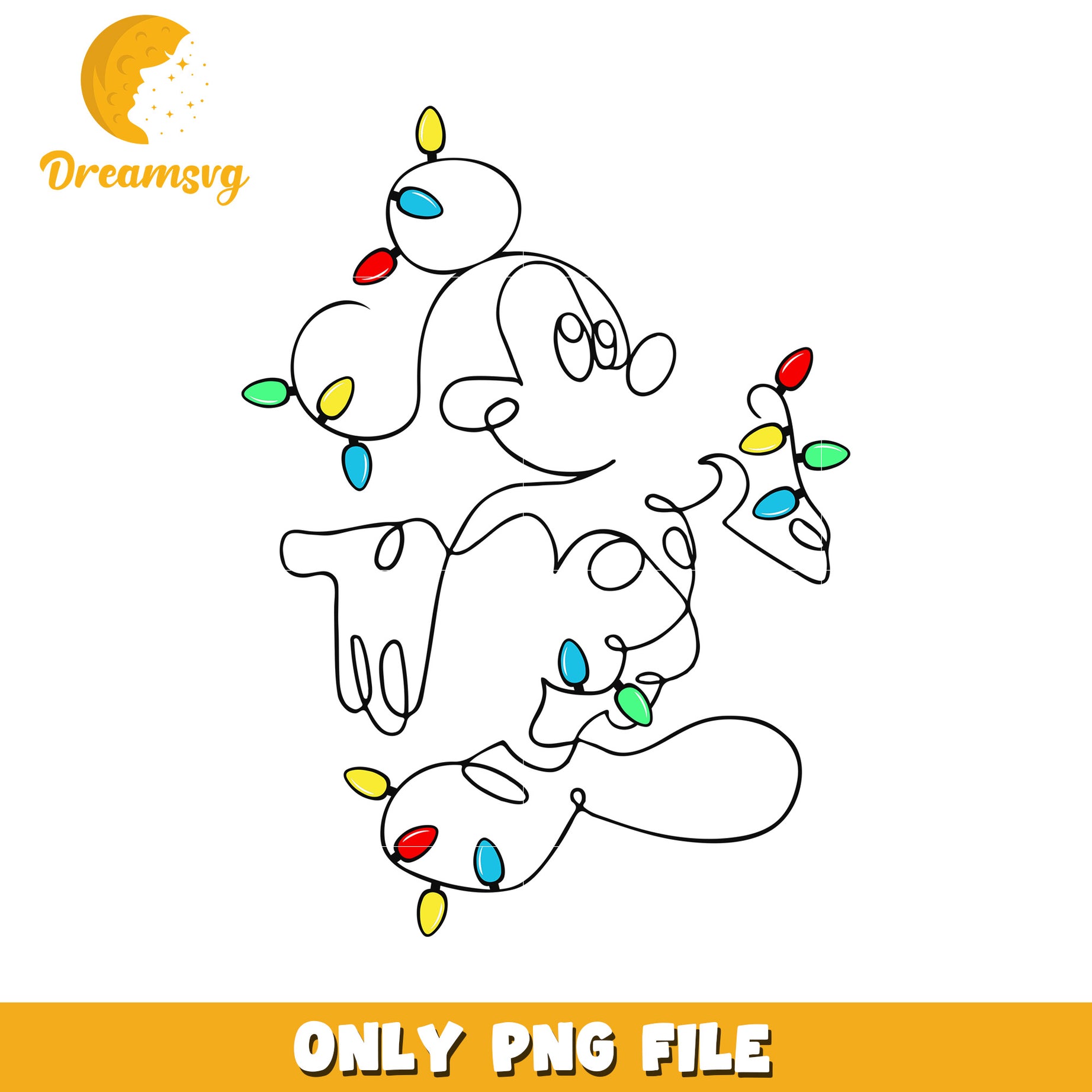 Mickey line png, disney spirit png, cozy disney png