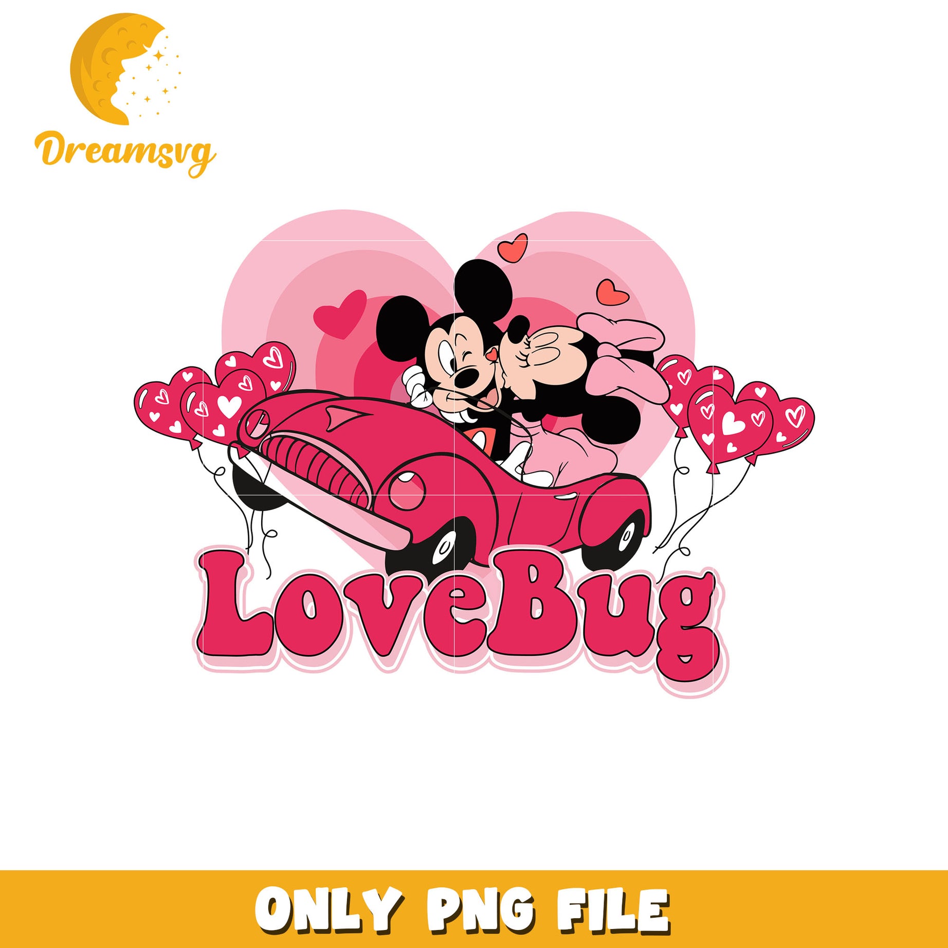 Mickey minnie love bug png, love bug png, valentine png