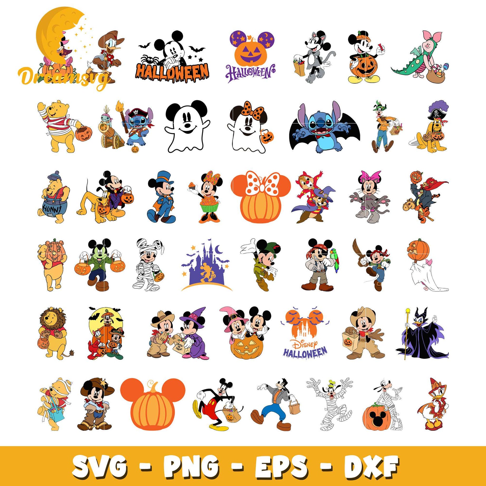 Mickey minnie mouse halloween bundle svg, mickey mouse halloween​ svg