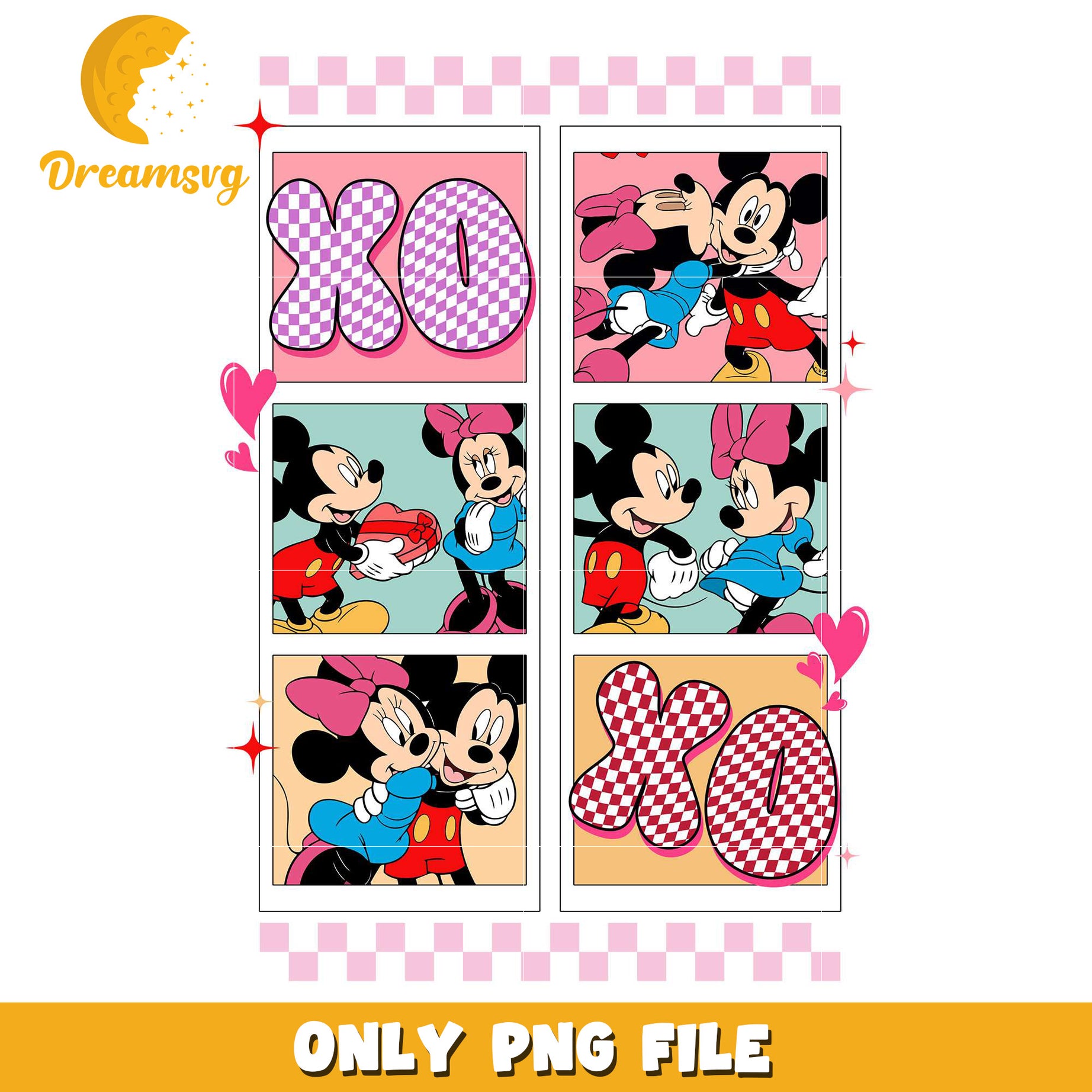 Mickey minnie xoxo valentine day png, disney valentine png