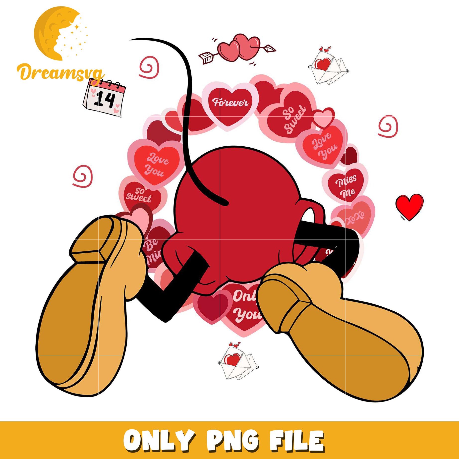 Mickey mouse as circle heart png, disney valentine png