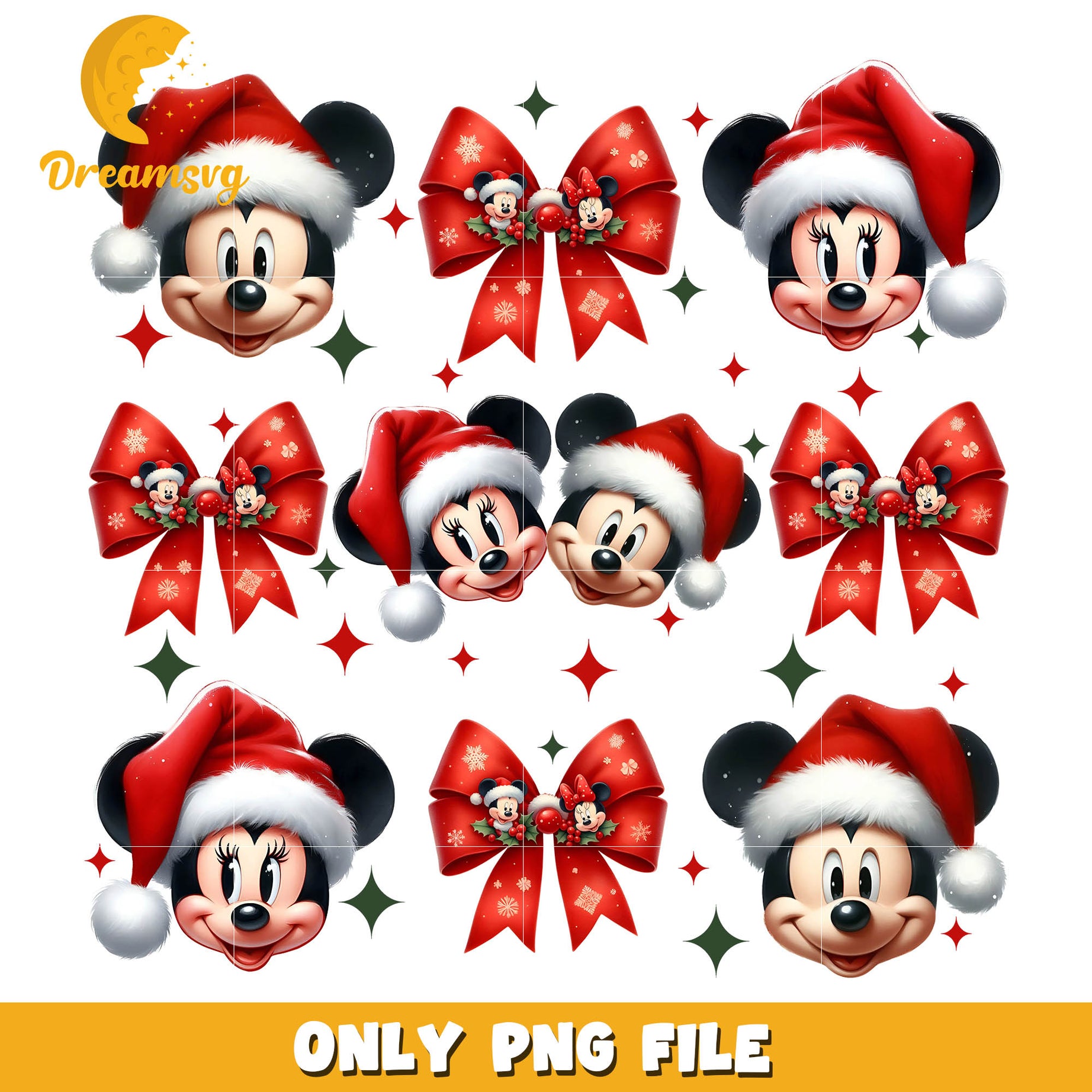 Mickey mouse bow christmas png, mickey mouse christmas​ png