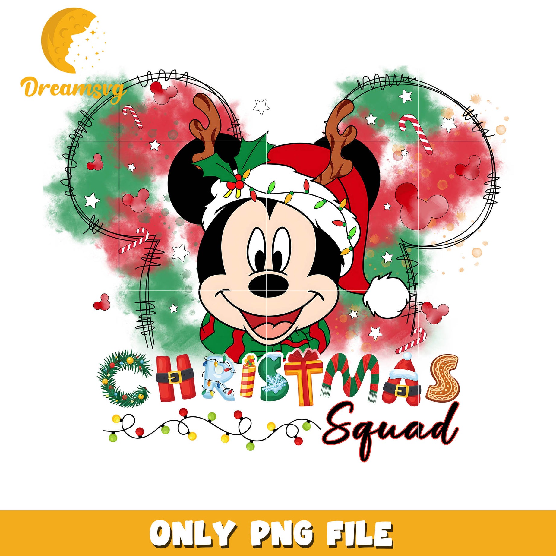 Mickey mouse christmas squad png, mickey mouse head outline​ png