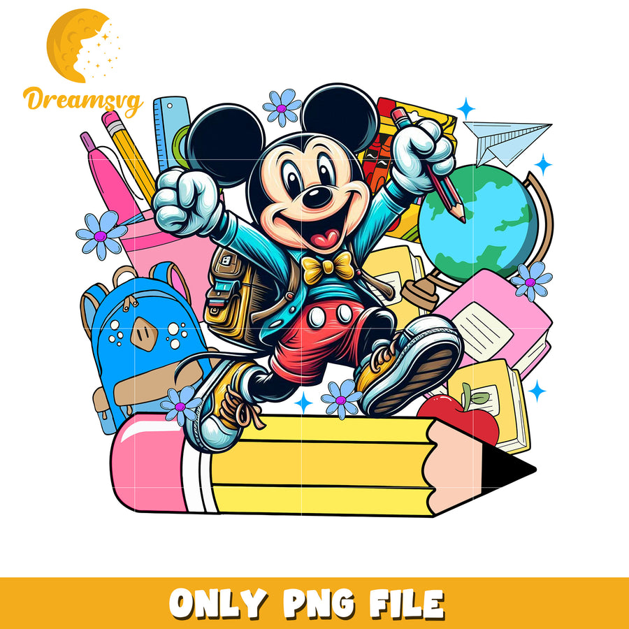Mickey mouse go to school png, disney characters png, disney cartoons png
