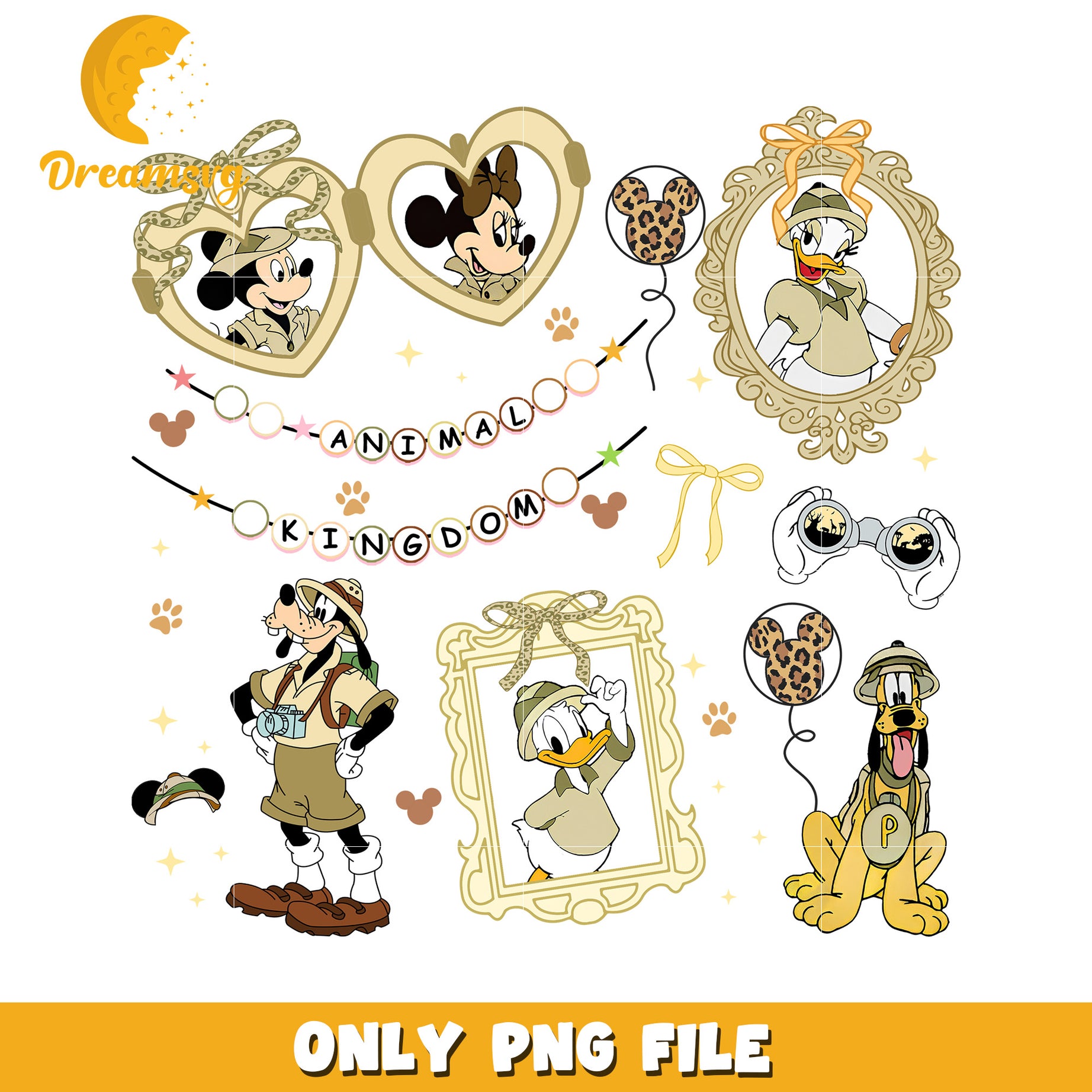 Mickey mouse picture frame png, disneyland png, animal kingdom png