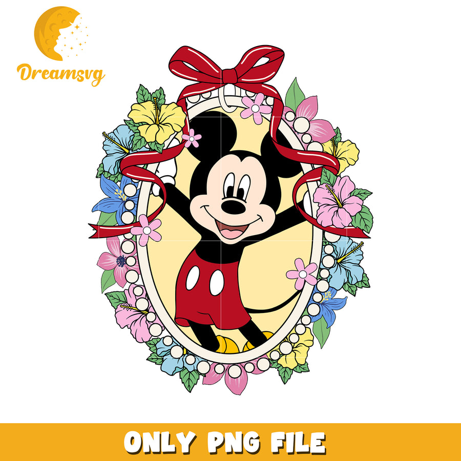 Mickey mouse picture frame with bowtie png, mickey friends png, disneyland png