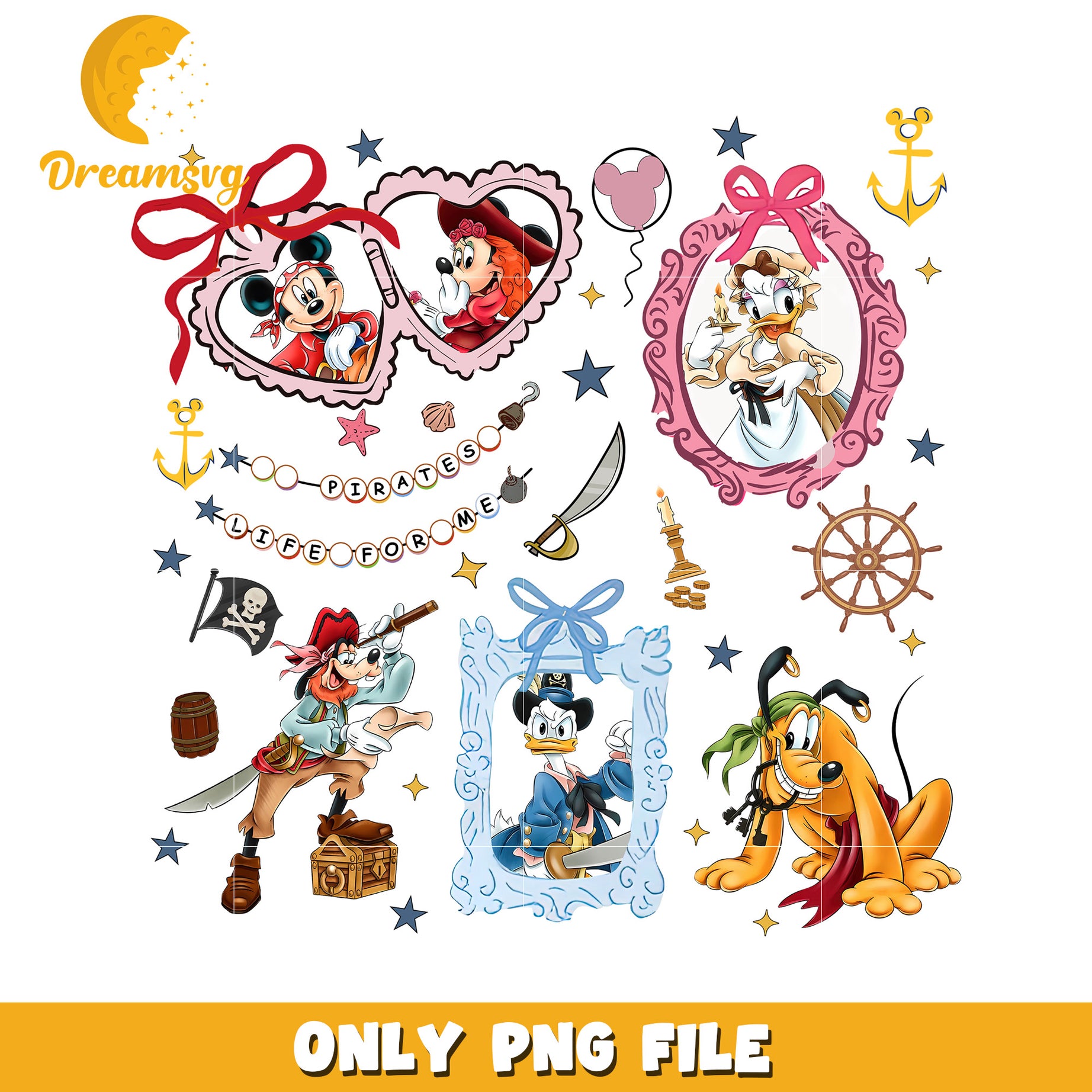 Mickey mouse pirate picture frame png, disneyland png, animal kingdom png