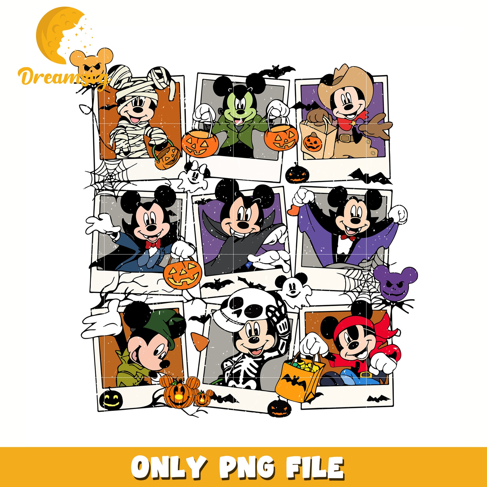 Mickey mouse scary costume png, halloween png, trick or treat png