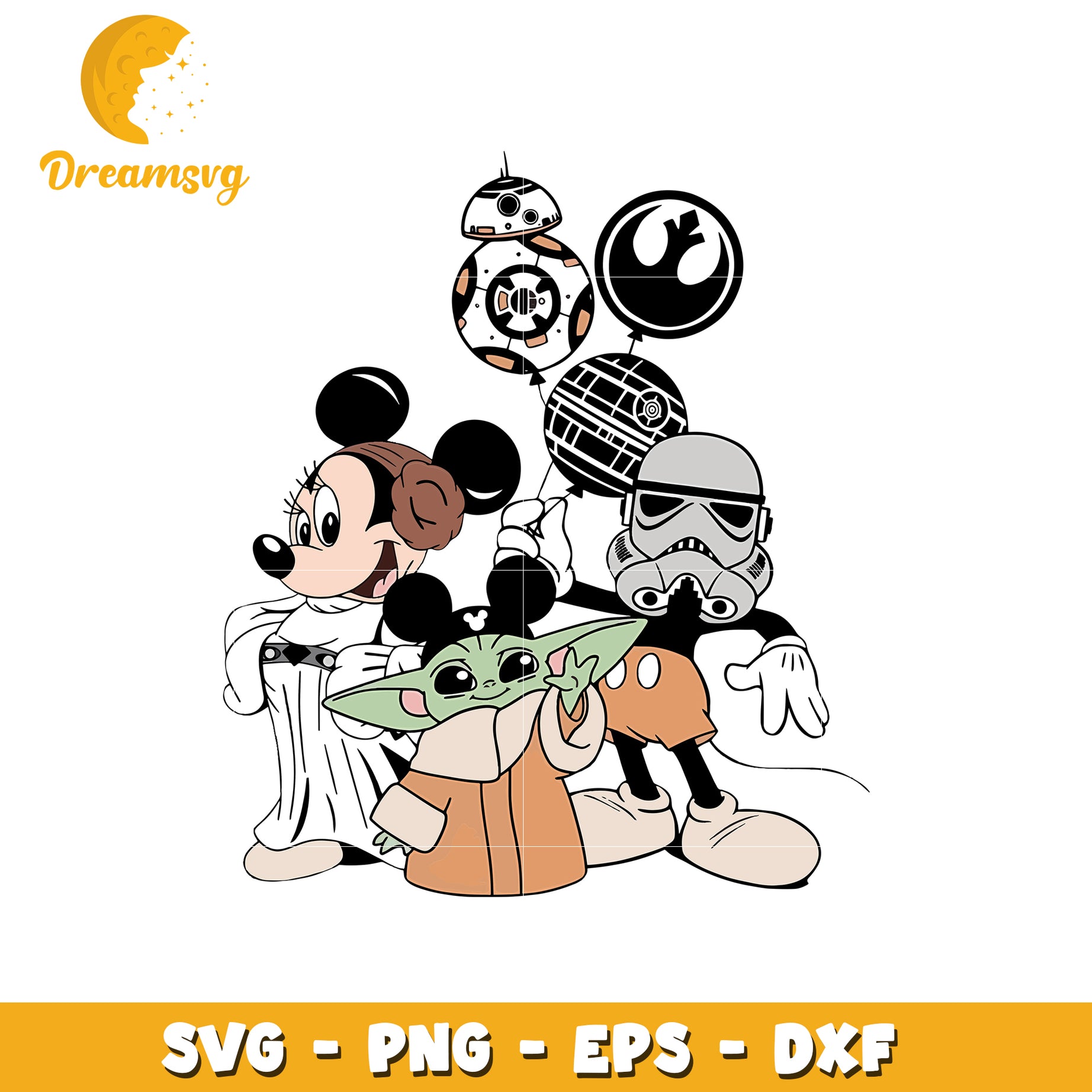 Mickey mouse star wars svg, disney characters svg, disney world svg