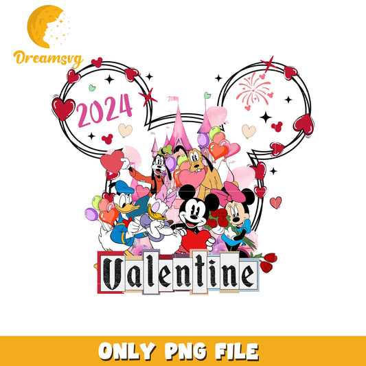 Mickey mouse valentine 2024 png, mickey head png, valentine png