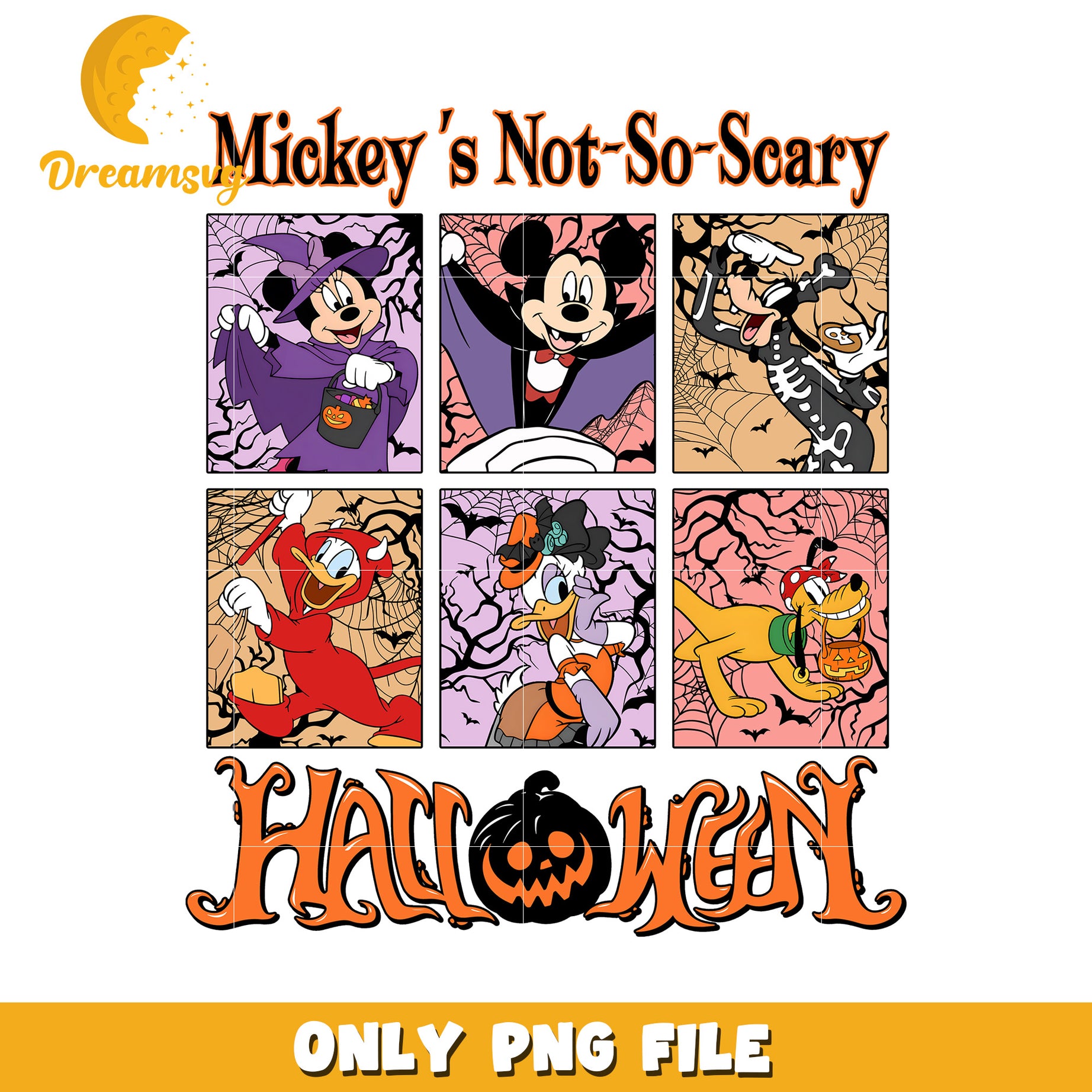 Mickey not so scary design png, halloween time png, spooky season png