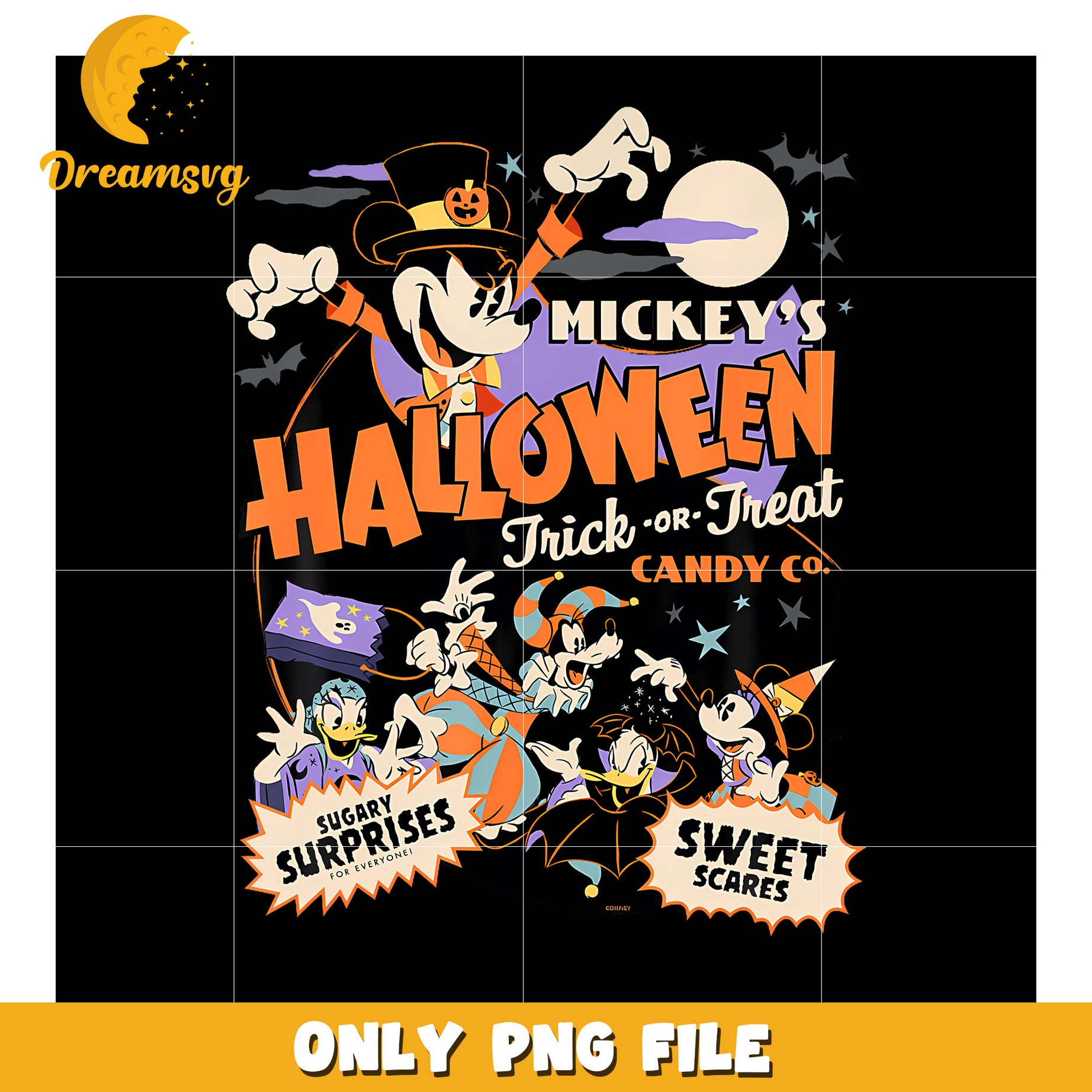 Mickeys Halloween Trick Or Treat Candy Co png, cartoon png, happy holiday png