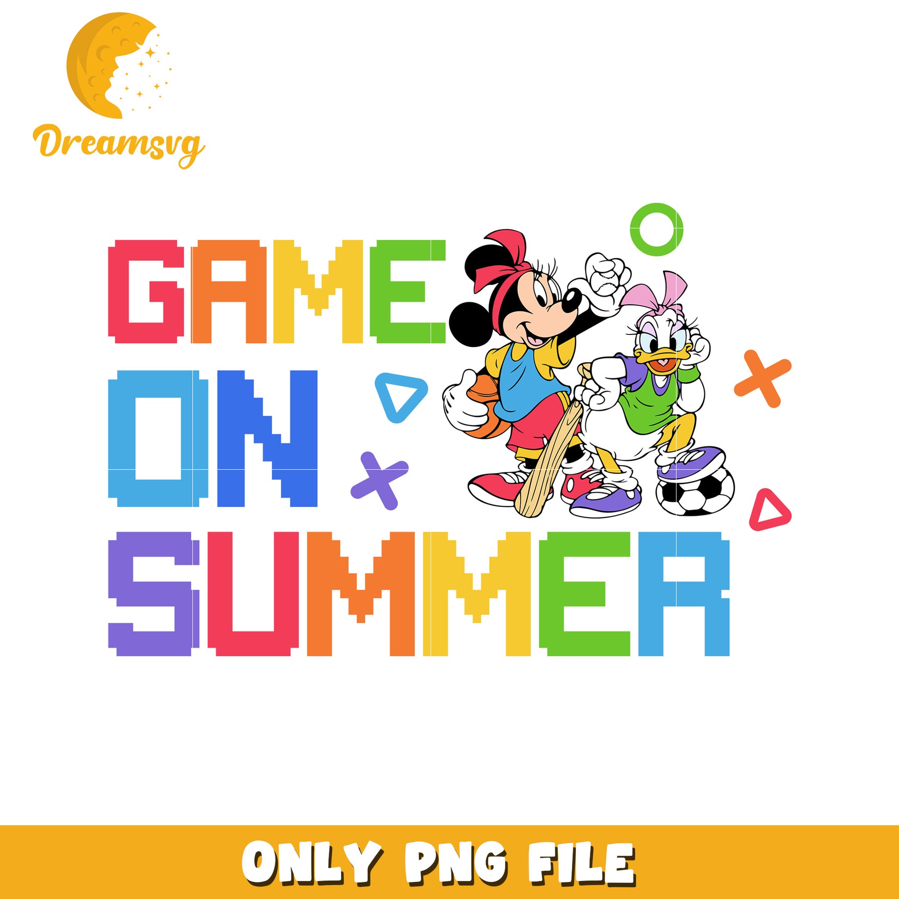 Mickey summer games design png, mickey mouse toys png, summer time png