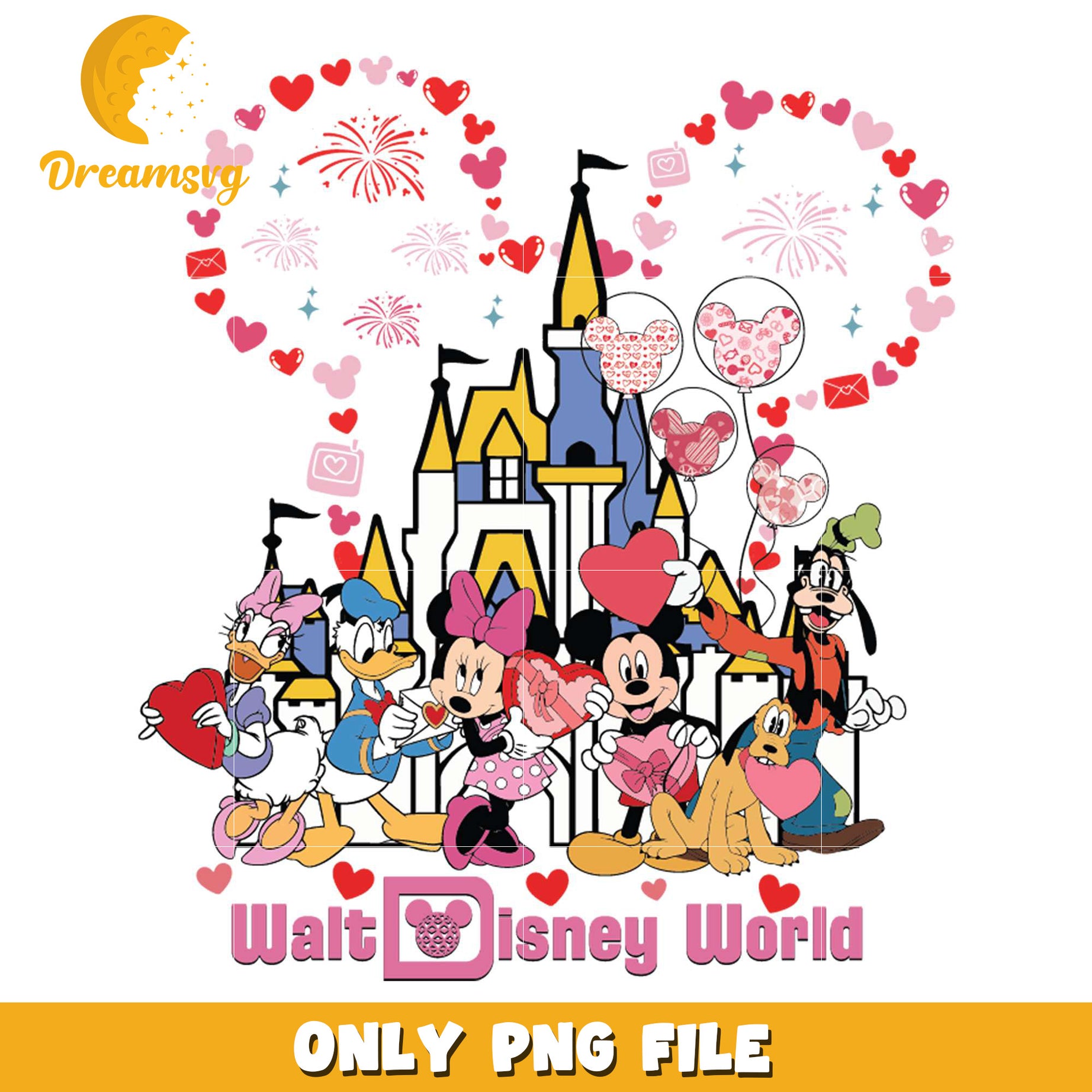 Mickey walt disney world png, valentine png, disney world png