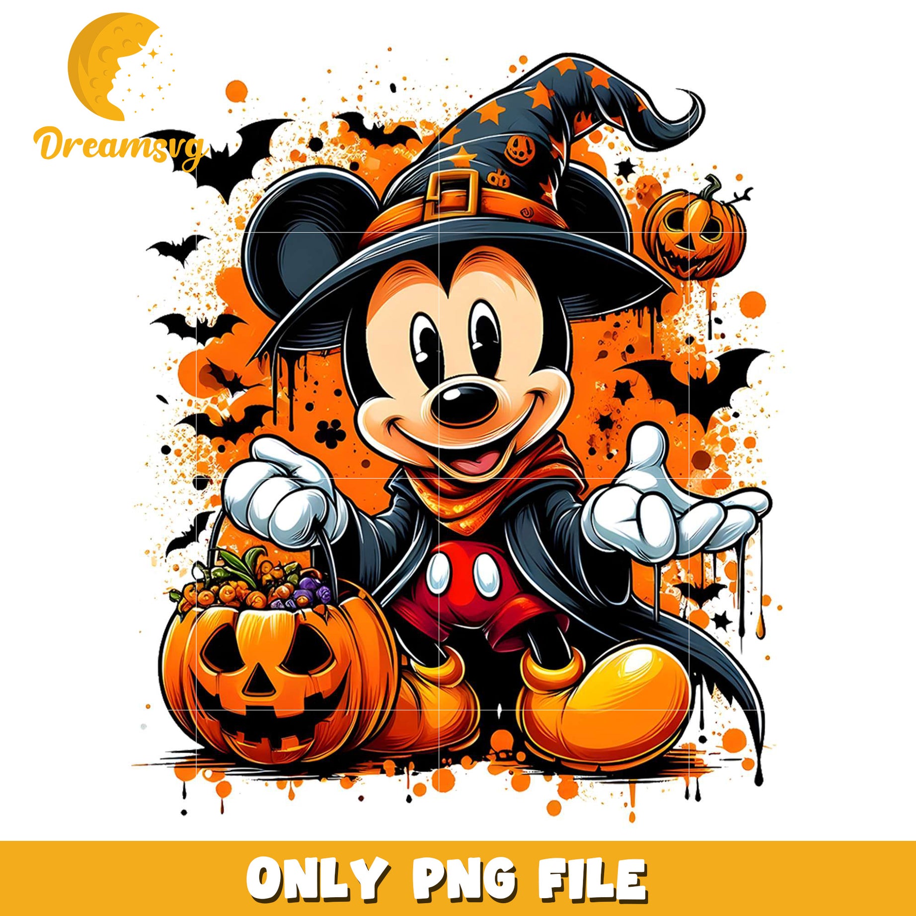 Mickey witch halloween png, spooky halloween​​​​ png, fall season png
