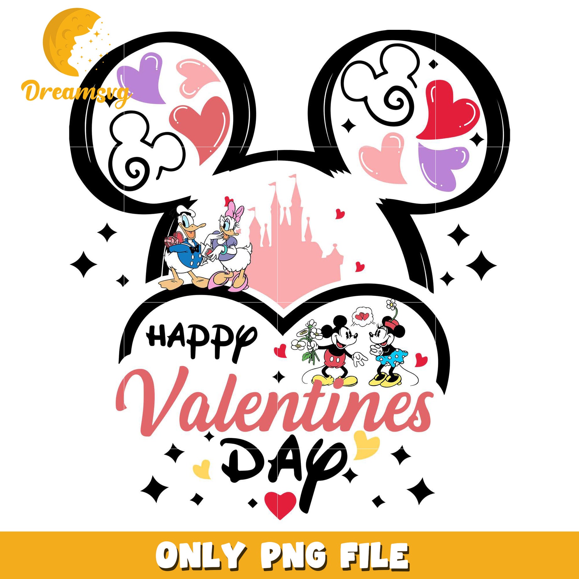Micky and friends happy valentine's day png, mickey head png, disney png
