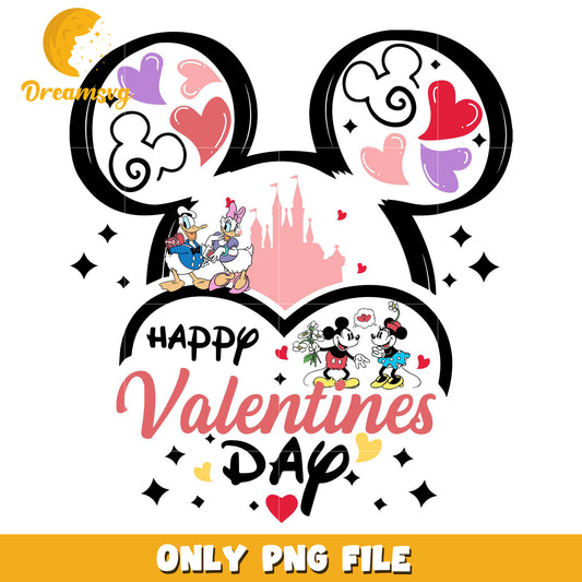 Micky and friends happy valentine's day png, mickey head png, disney png