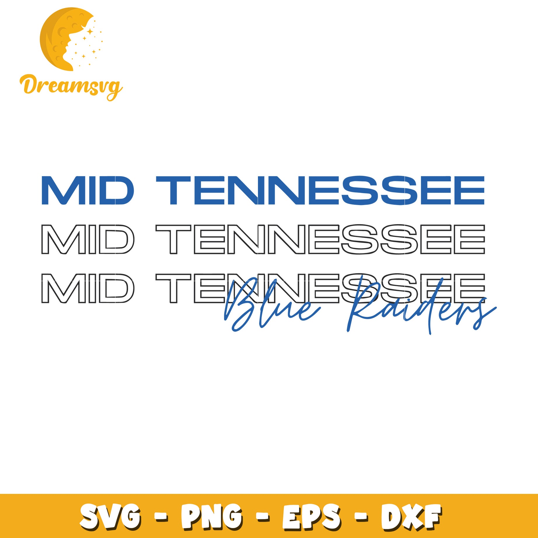 Mid Tennessee Blue Raiders SVG PNG EPS DXF